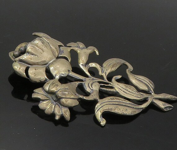 925 Sterling Silver - Vintage Dark Tone Blooming … - image 1