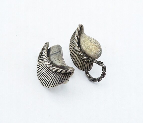 MEXICO 925 Sterling Silver - Vintage Oxidized Lea… - image 3