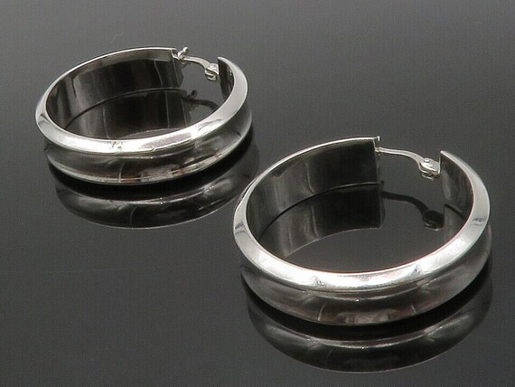 925 Sterling Silver - Shiny Polished Concave Desi… - image 1