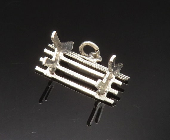 925 Sterling Silver - Vintage Open Park Bench Cha… - image 7