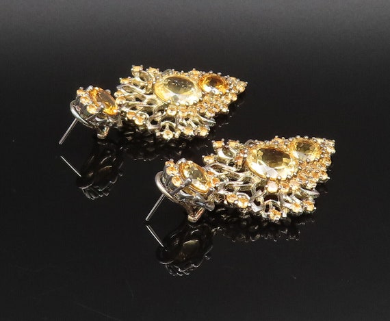 925 Silver - Vintage Beautiful Dancing Citrine Ch… - image 4