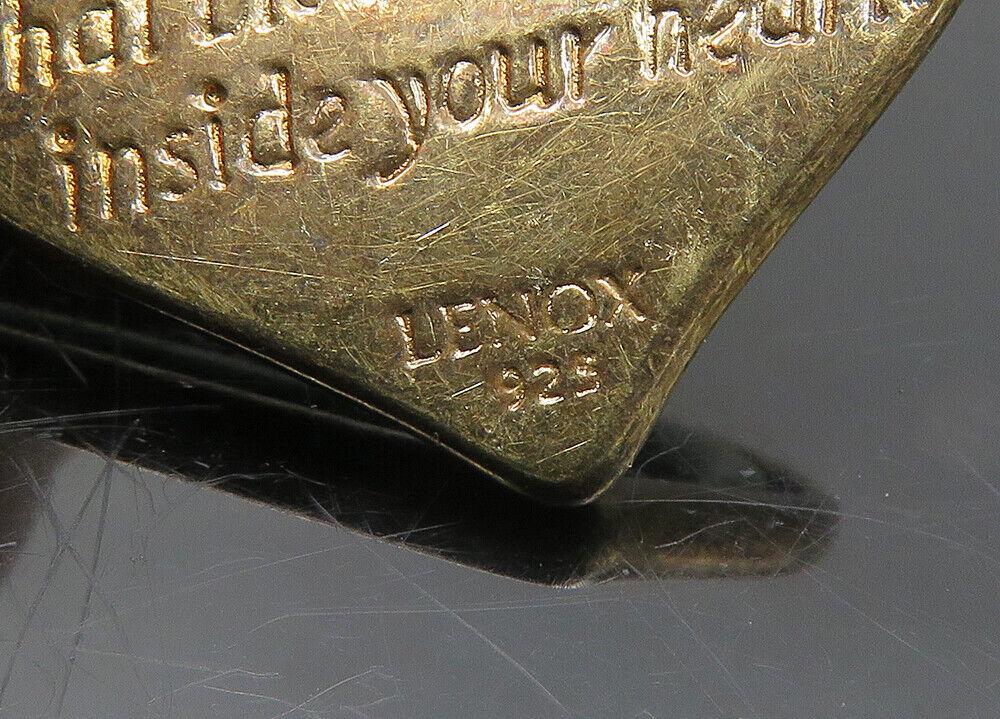 LENOX 925 Silver Vintage Topaz & Enamel Floral Love Heart