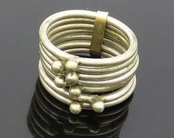 925 Sterling Silver - Vintage Shiny Smooth Stacking Band Ring Sz 8 - RG21348