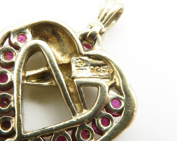 925 Sterling Silver - Shiny Ruby Gold Plated Open… - image 5