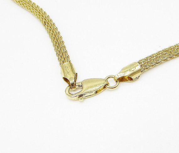 Gold Over 925 Silver - Cylindrical Laced Chain Ma… - image 4