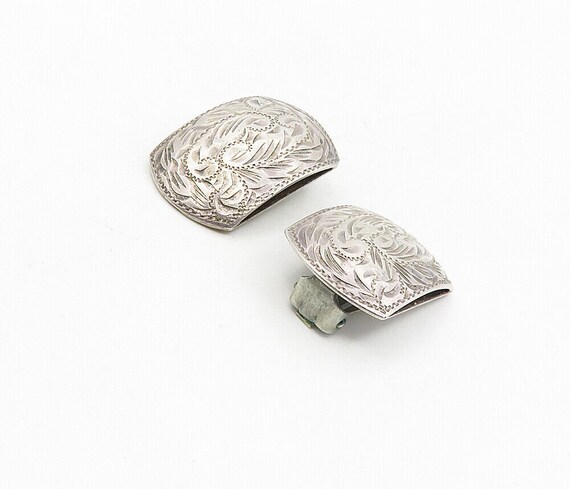 925 Sterling Silver - Vintage Antique Floral Etch… - image 3