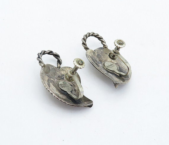 MEXICO 925 Sterling Silver - Vintage Oxidized Lea… - image 4