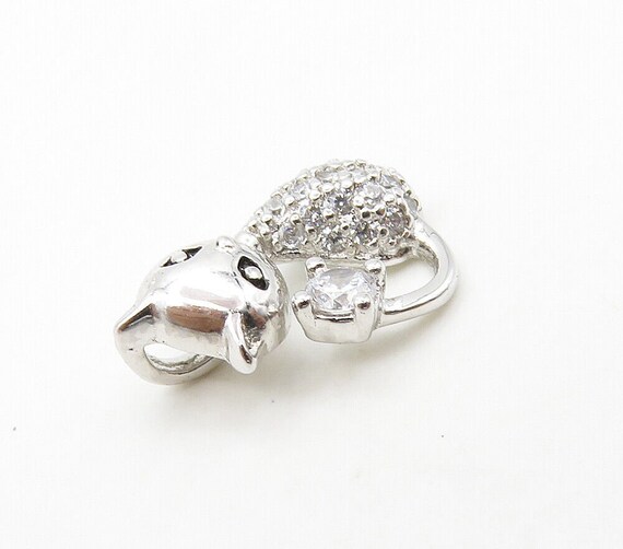 925 Sterling Silver - Petite Cubic Zirconia Sitti… - image 3