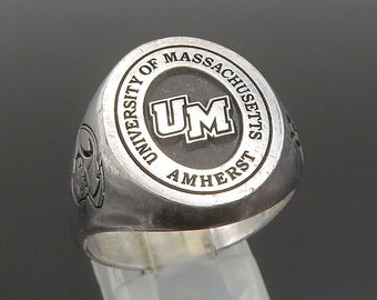 925 Silver - Vintage University Of Massachusetts Class Ring Sz 11 - RG24310