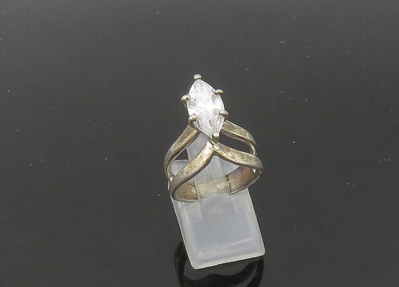925 Silver - Vintage Marquise Cut Cubic Zirconia … - image 6