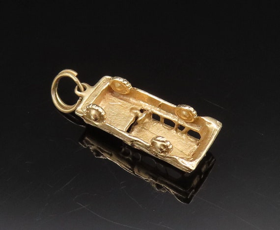 14K GOLD - Vintage Antique Old Fashion Car Charm … - image 4