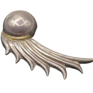 925 Sterling Silver Vintage Dark Tone Hollow Wing Dome Design Pendant PT8028