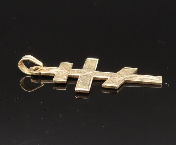 14K GOLD - Vintage Polished Etched Triple Religio… - image 3