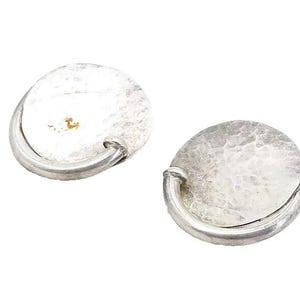 MESSICO Orecchini pendenti modernisti vintage martellati in argento sterling 925 EG4028