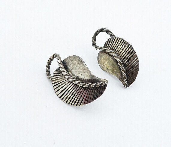 MEXICO 925 Sterling Silver - Vintage Oxidized Lea… - image 2