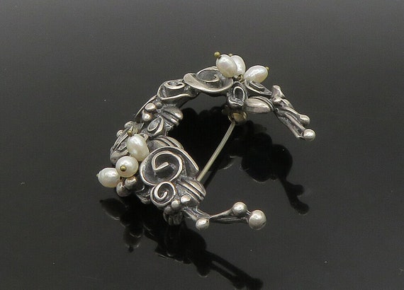 925 Sterling Silver - Vintage Petite Pearls Moder… - image 4