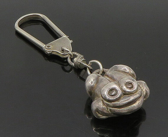 925 Sterling Silver - Vintage Hollow Frog Charm K… - image 1