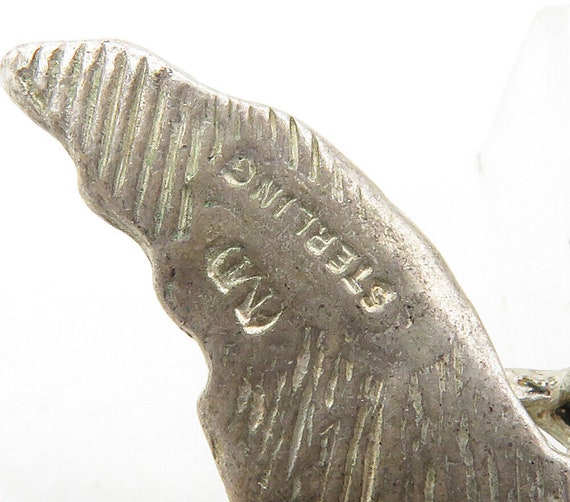 925 Sterling Silver - Vintage Diamond Cut Eagle S… - image 5