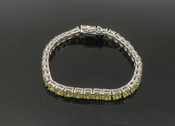 925 Sterling Silver - Vintage Yellow Cubic Zircon… - image 5