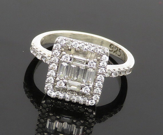 925 Sterling Silver - Shiny Cubic Zirconia Petite… - image 1