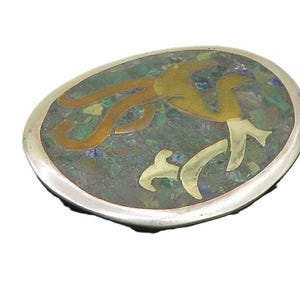 METALES CASADOS MEXICO 925 Silver Vintage Turquoise Inlay Brooch Pin BP4011
