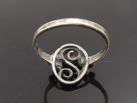 925 Sterling Silver - Vintage Beaded Spiral Red S… - image 5