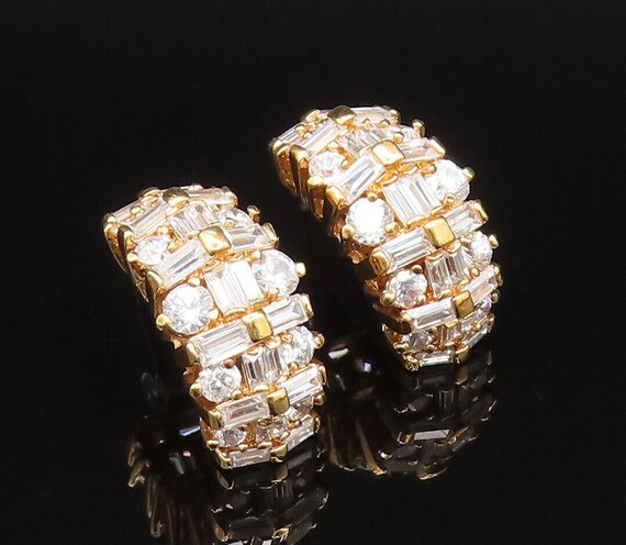 925 Silver - Vintage Gold Plated Multi Shape Cubi… - image 1