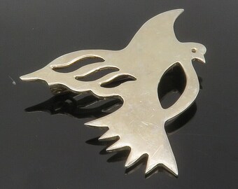 MEXIKO 925 Sterling Silber - Vintage glänzende fliegende Vogel Motiv Brosche Pin - BP4629