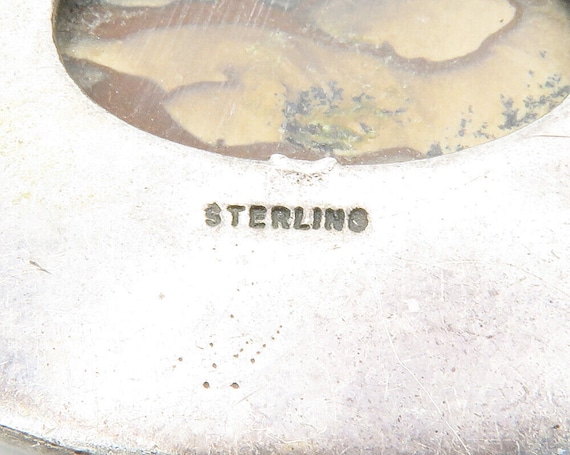 925 Sterling Silver - Vintage Brown Jasper Dark T… - image 5