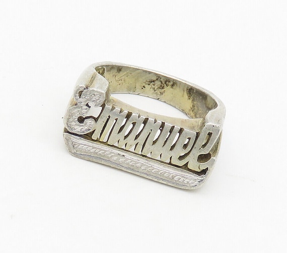925 Sterling Silver - Vintage Shiny Emanuel Name … - image 5