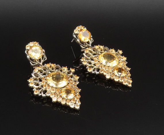925 Silver - Vintage Beautiful Dancing Citrine Ch… - image 3