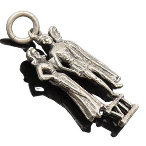 925 Sterling Silver Vintage Ancient Rome Greek People Pendant PT22344
