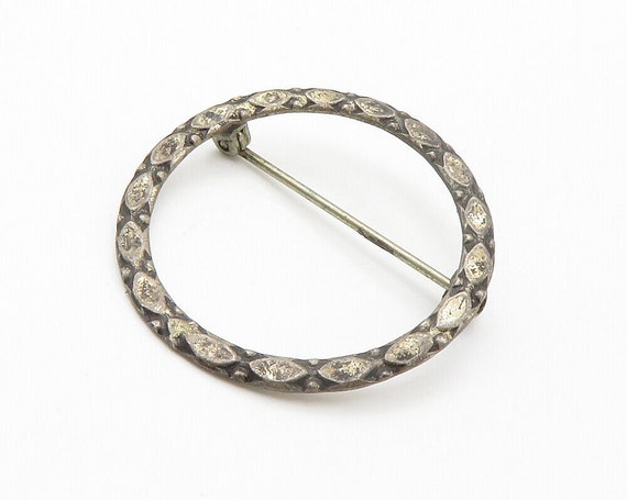 925 Sterling Silver - Vintage Open Circle Dark To… - image 2