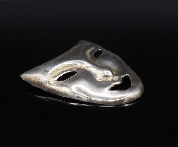 925 Sterling Silver - Vintage Carved Comedy Theat… - image 3
