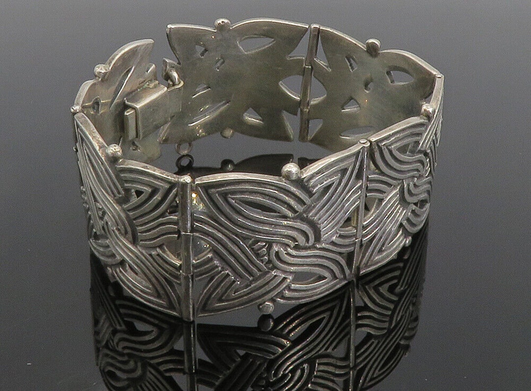 MEXICO 925 Silver Vintage Celtic Knot Hinge Link Chain - Etsy