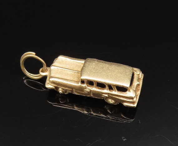 14K GOLD - Vintage Antique Old Fashion Car Charm … - image 2