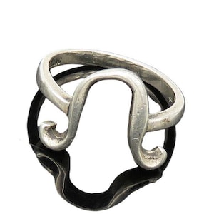 925 Sterling Silver Vintage Shiny UShape Smooth Band Ring Sz 7 RG19659