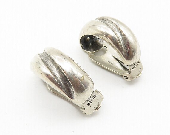 925 Sterling Silver - Vintage Shiny Curved Smooth… - image 2