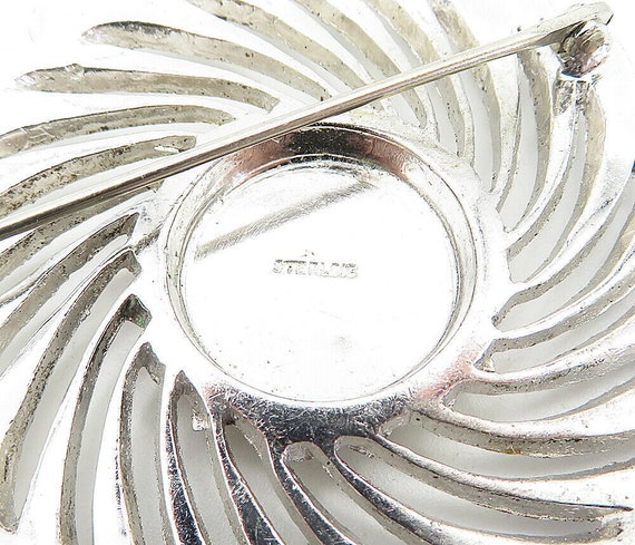 925 Sterling Silver - Vintage Sparkling Round Flo… - image 5