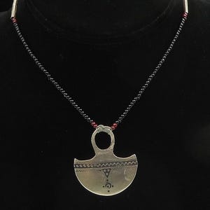 925 Sterling Silver Vintage Dotted Etched Abstract Beaded Necklace NE3853