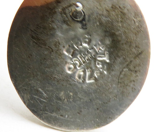 MEXICO 925 Silver - Vintage Inlaid Malachite Oval… - image 5