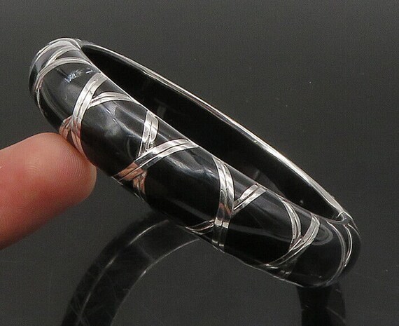 ANGELIQUE DE PARIS 925 Silver - Vintage Black Ony… - image 1