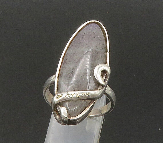 925 Sterling Silver - Vintage Labradorite Oblong … - image 1