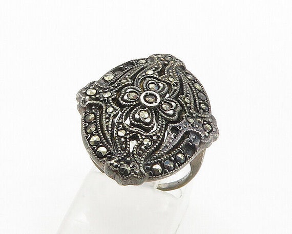 925 Sterling Silver - Vintage Victorian Marcasite… - image 2