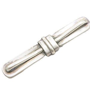 925 Sterling Silver Vintage Modernist Designed Shiny Brooch Pin BP6805