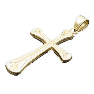 Ciondolo a croce religiosa vintage in oro 10 carati con diamanti taglio brillante GP050