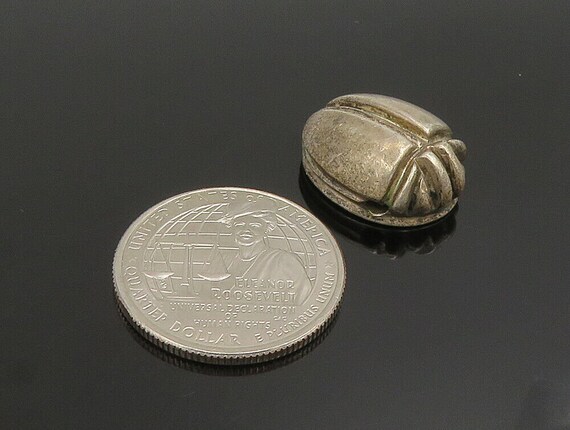 925 Sterling Silver - Vintage Egyptian Scarab Bee… - image 2