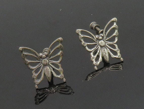 925 Sterling Silver - Vintage Dark Tone Butterfly… - image 1