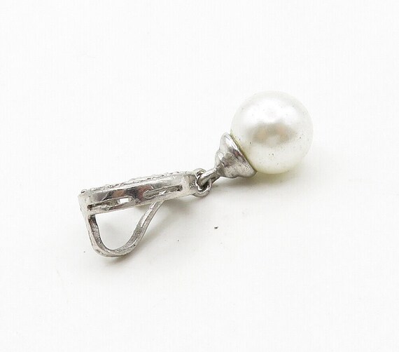 925 Sterling Silver - Vintage Pearl & Cubic Zirco… - image 3