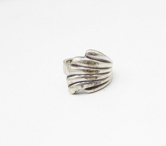 925 Sterling Silver - Vintage Feather Design Bypa… - image 2